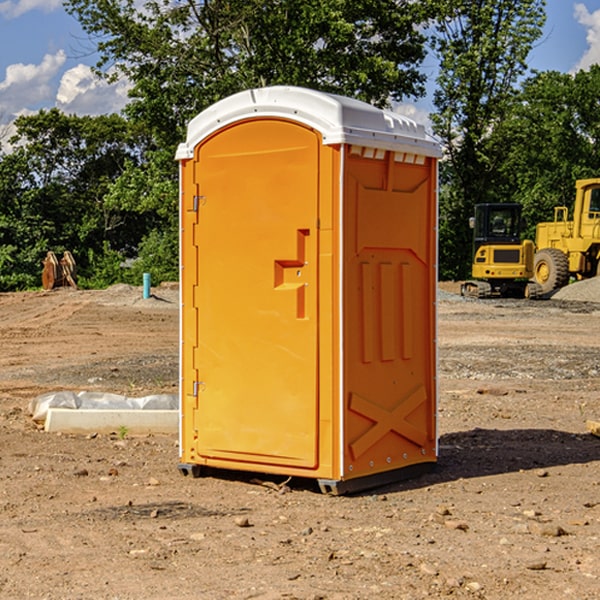 how often are the portable restrooms cleaned and serviced during a rental period in Woodlake Texas